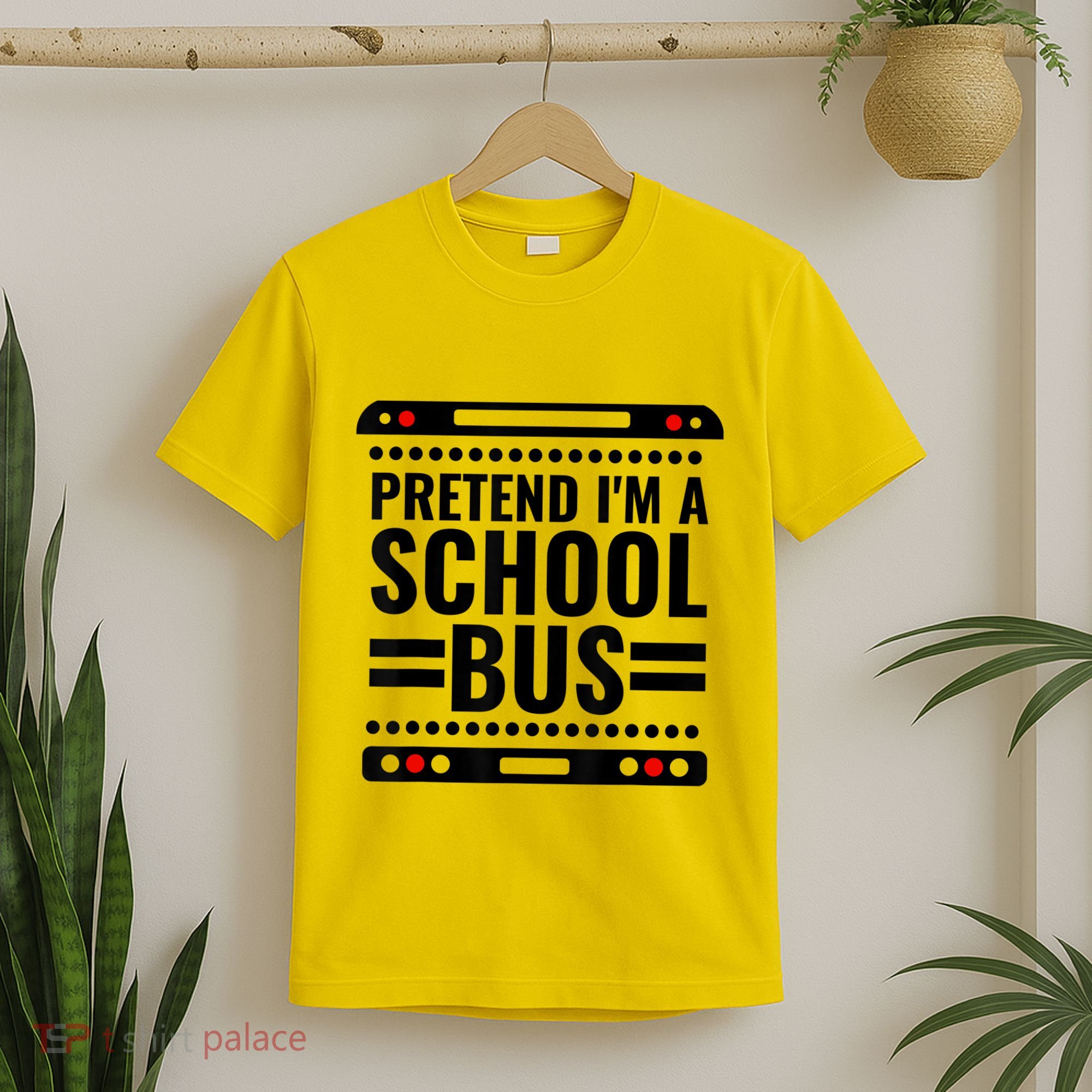 Pretend I'm a School Bus Funny Lazy Halloween Costume T-Shirt