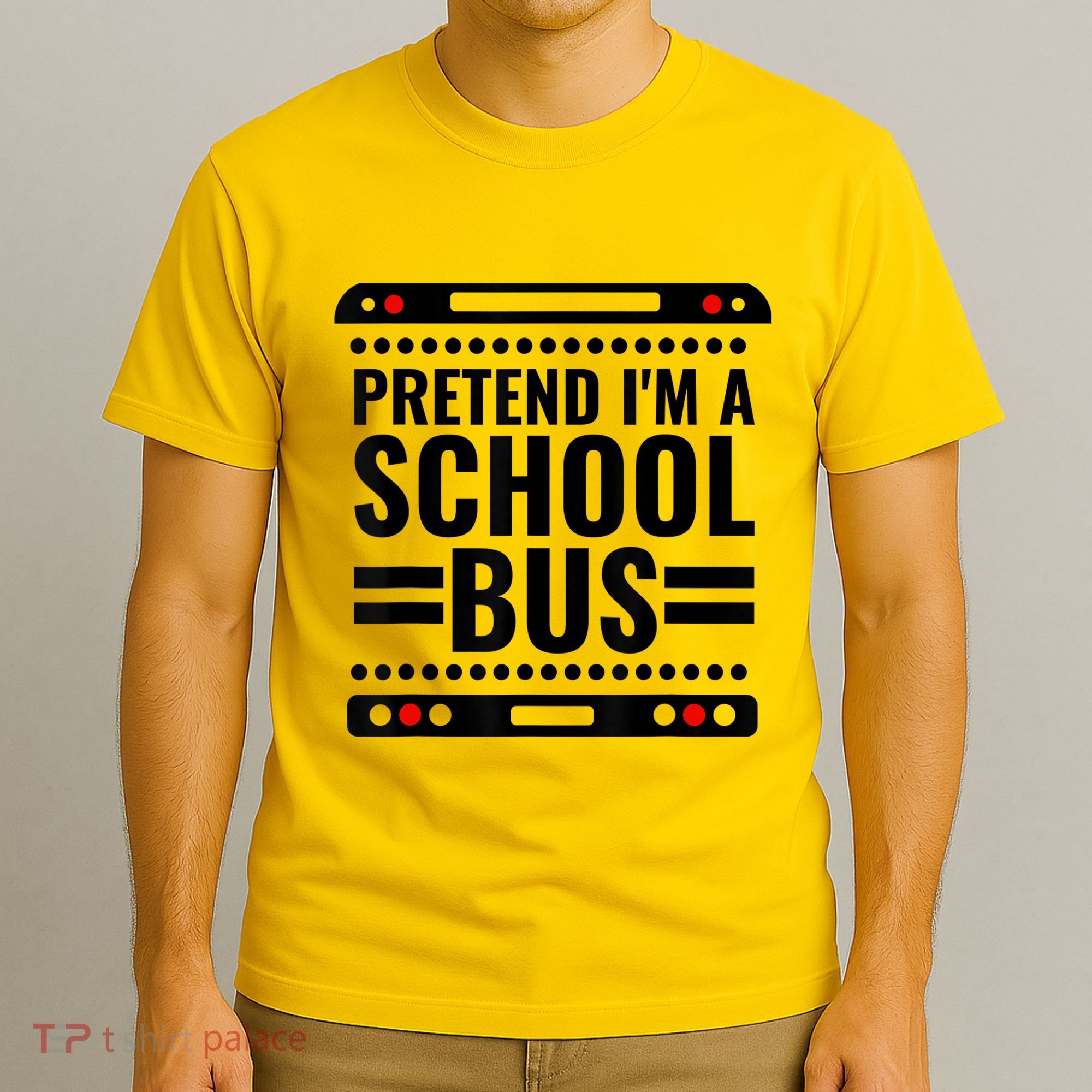 Pretend I'm a School Bus Funny Lazy Halloween Costume T-Shirt