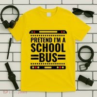 Pretend I'm a School Bus Funny Lazy Halloween Costume T-Shirt thumb 5