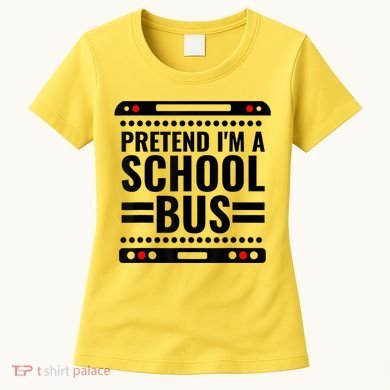 Pretend I'm a School Bus Funny Lazy Halloween Costume Women's T-Shirt