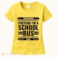 Pretend I'm a School Bus Funny Lazy Halloween Costume Women's T-Shirt thumb 0