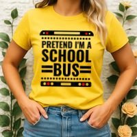 Pretend I'm a School Bus Funny Lazy Halloween Costume Women's T-Shirt thumb 2