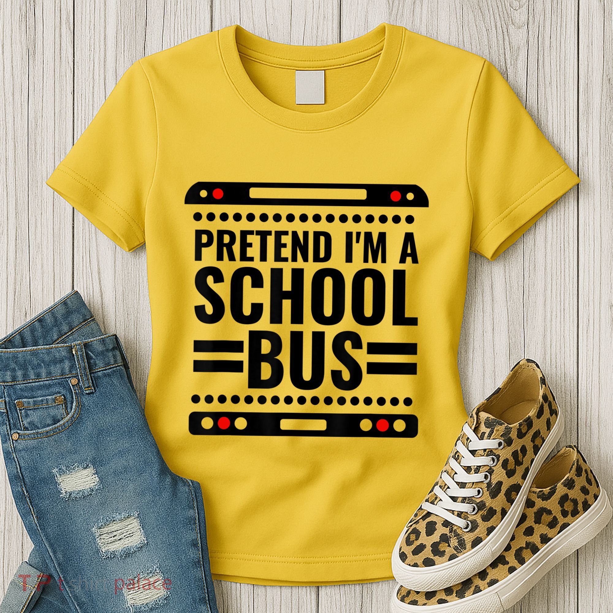 Pretend I'm a School Bus Funny Lazy Halloween Costume Women's T-Shirt