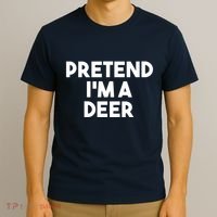Pretend I'm A Deer Funny Lazy Deer Halloween Costume T-Shirt thumb 3