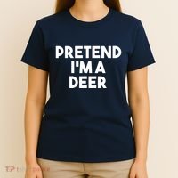 Pretend I'm A Deer Funny Lazy Deer Halloween Costume T-Shirt thumb 4