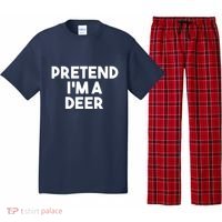 Pretend I'm A Deer Funny Lazy Deer Halloween Costume Pajama Set thumb 0