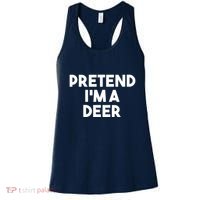 Pretend I'm A Deer Funny Lazy Deer Halloween Costume Women's Tank Top thumb 0