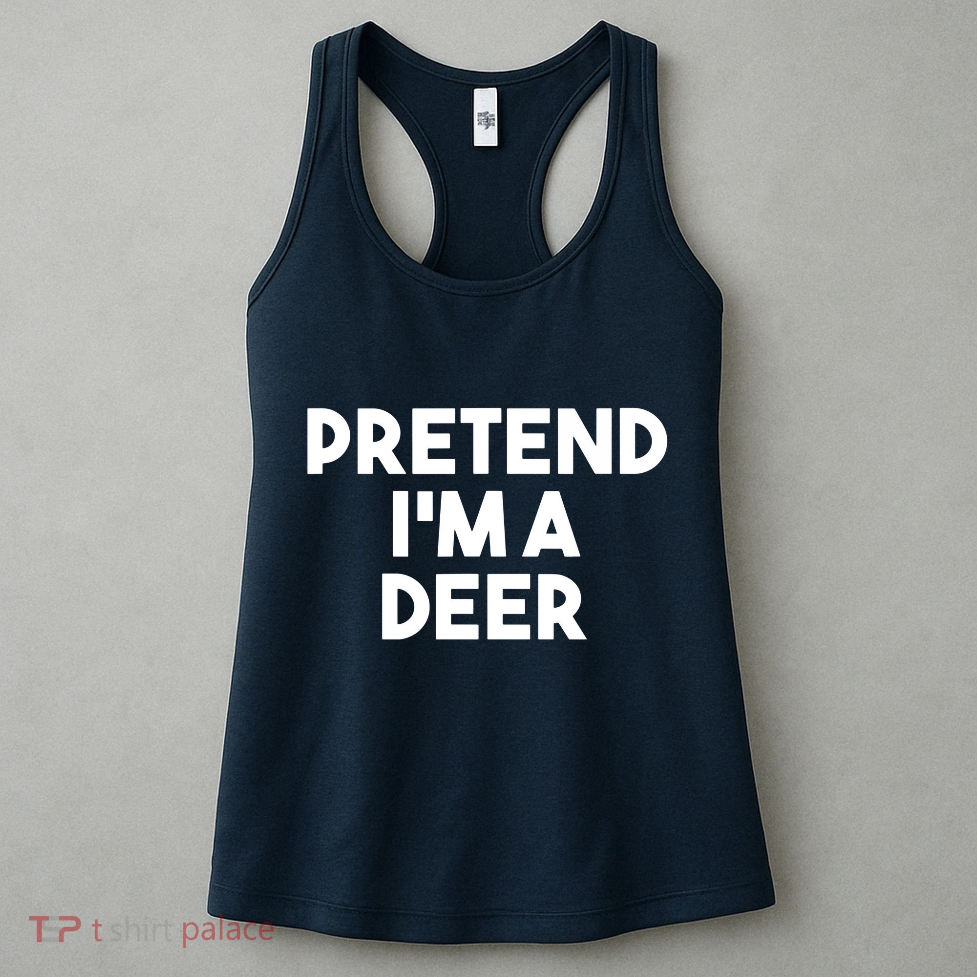 Pretend I'm A Deer Funny Lazy Deer Halloween Costume Women's Tank Top