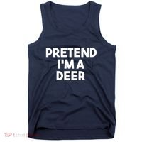Pretend I'm A Deer Funny Lazy Deer Halloween Costume Tank Top thumb 0