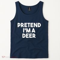 Pretend I'm A Deer Funny Lazy Deer Halloween Costume Tank Top thumb 2