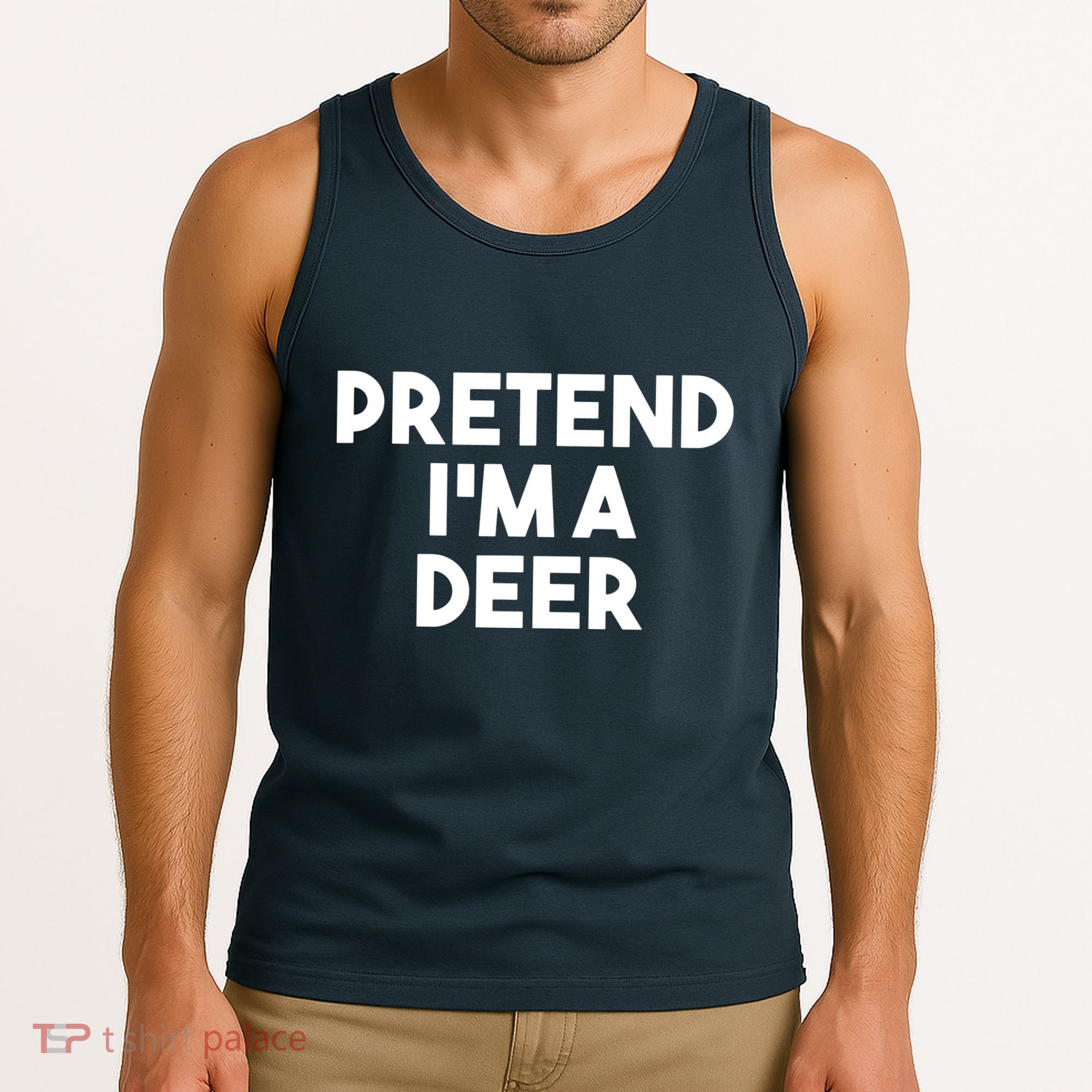 Pretend I'm A Deer Funny Lazy Deer Halloween Costume Tank Top