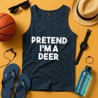 Pretend I'm A Deer Funny Lazy Deer Halloween Costume Tank Top thumb 4