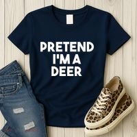 Pretend I'm A Deer Funny Lazy Deer Halloween Costume Women's T-Shirt thumb 3