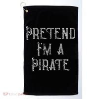 Pretend I'm A Pirate Lazy Halloween Costume Golf Towel thumb 0