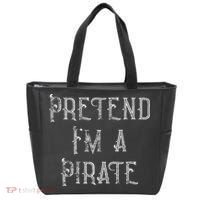 Pretend I'm A Pirate Lazy Halloween Costume Tote Bag thumb 0
