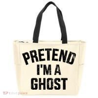 Pretend IM A Ghost Funny Lazy Easy Diy Halloween Costume Tote Bag thumb 0