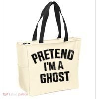 Pretend IM A Ghost Funny Lazy Easy Diy Halloween Costume Tote Bag thumb 2