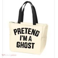 Pretend IM A Ghost Funny Lazy Easy Diy Halloween Costume Tote Bag thumb 3