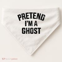 Pretend IM A Ghost Funny Lazy Easy Diy Halloween Costume USA-Made Doggie Bandana thumb 0