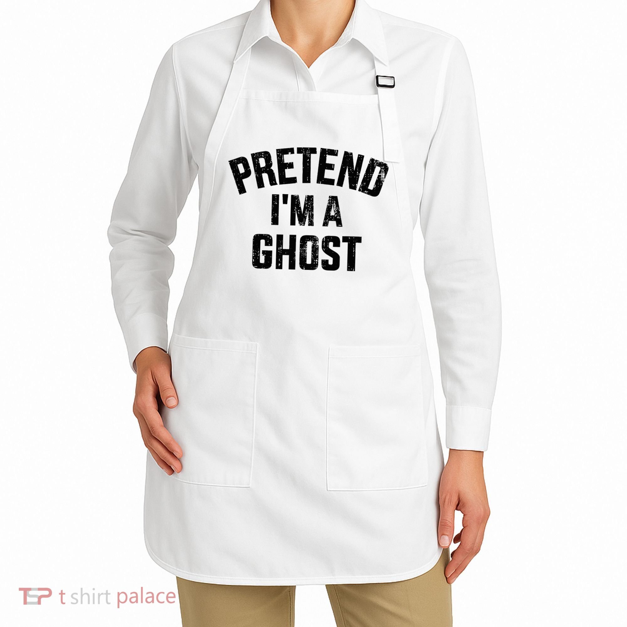 Pretend IM A Ghost Funny Lazy Easy Diy Halloween Costume Apron