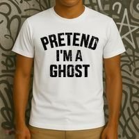 Pretend IM A Ghost Funny Lazy Easy Diy Halloween Costume T-Shirt thumb 3
