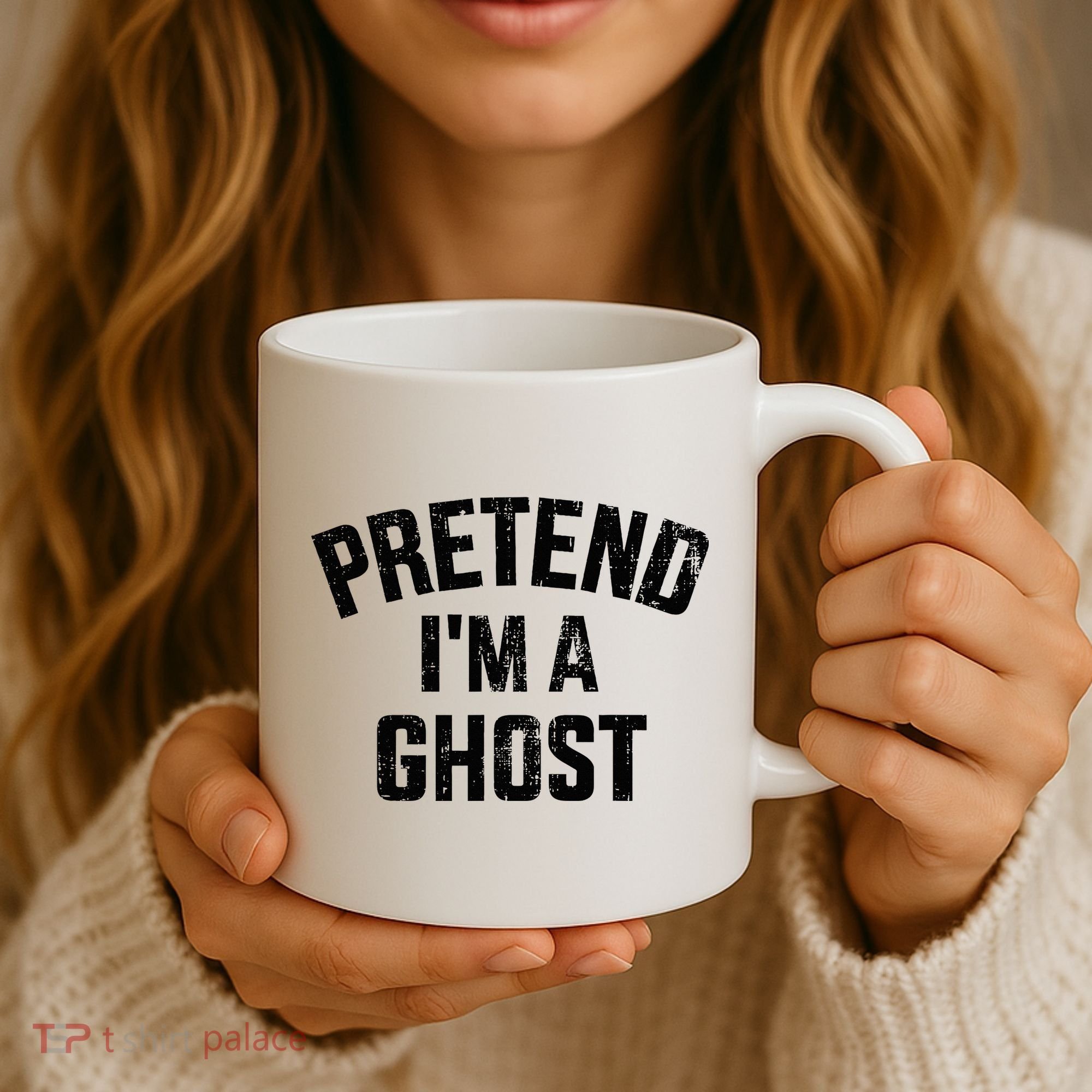 Pretend IM A Ghost Funny Lazy Easy Diy Halloween Costume Coffee Mug