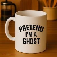 Pretend IM A Ghost Funny Lazy Easy Diy Halloween Costume Coffee Mug thumb 4