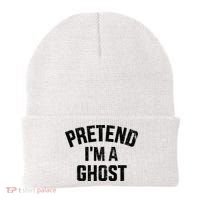 Pretend IM A Ghost Funny Lazy Easy Diy Halloween Costume Beanie thumb 0