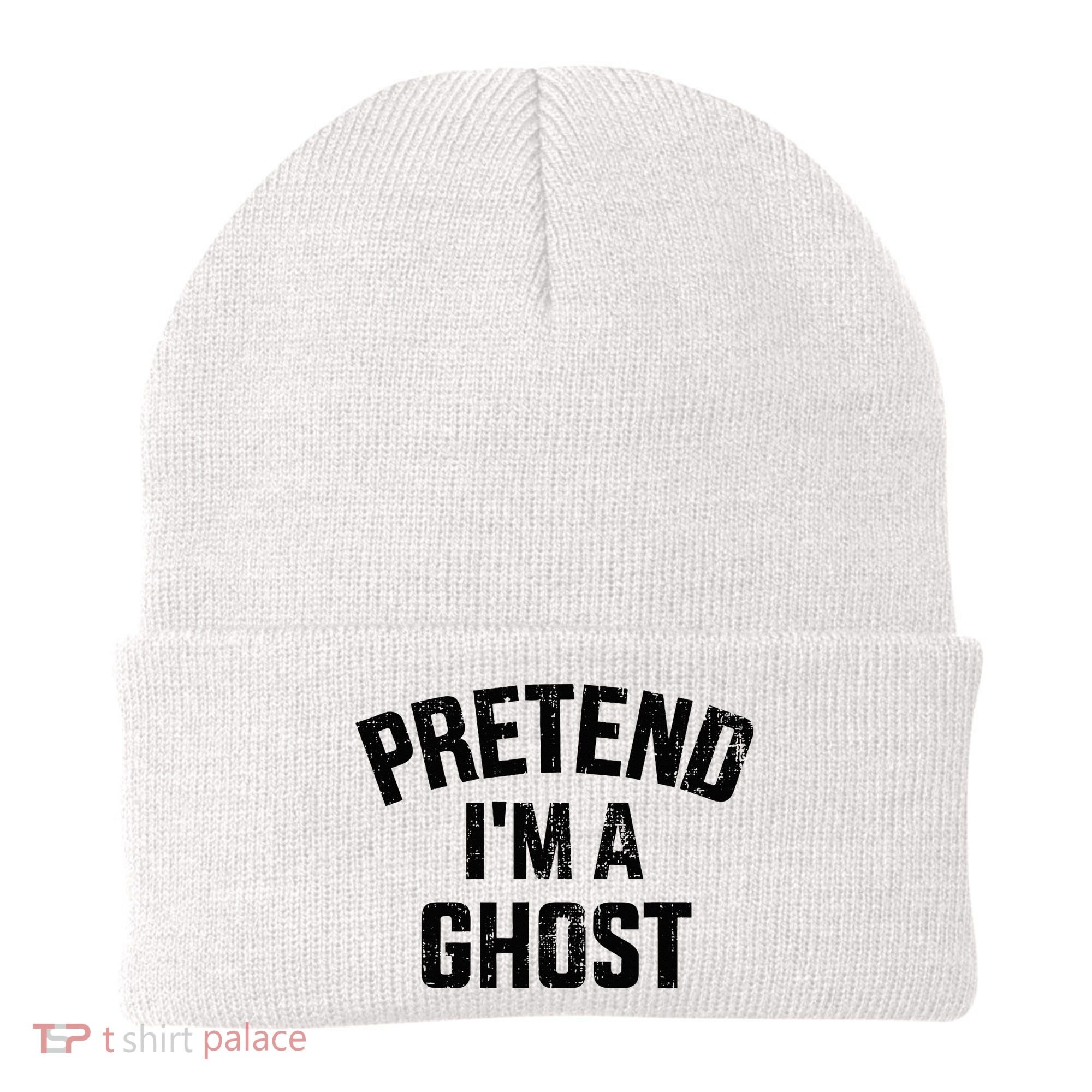 Pretend IM A Ghost Funny Lazy Easy Diy Halloween Costume Beanie