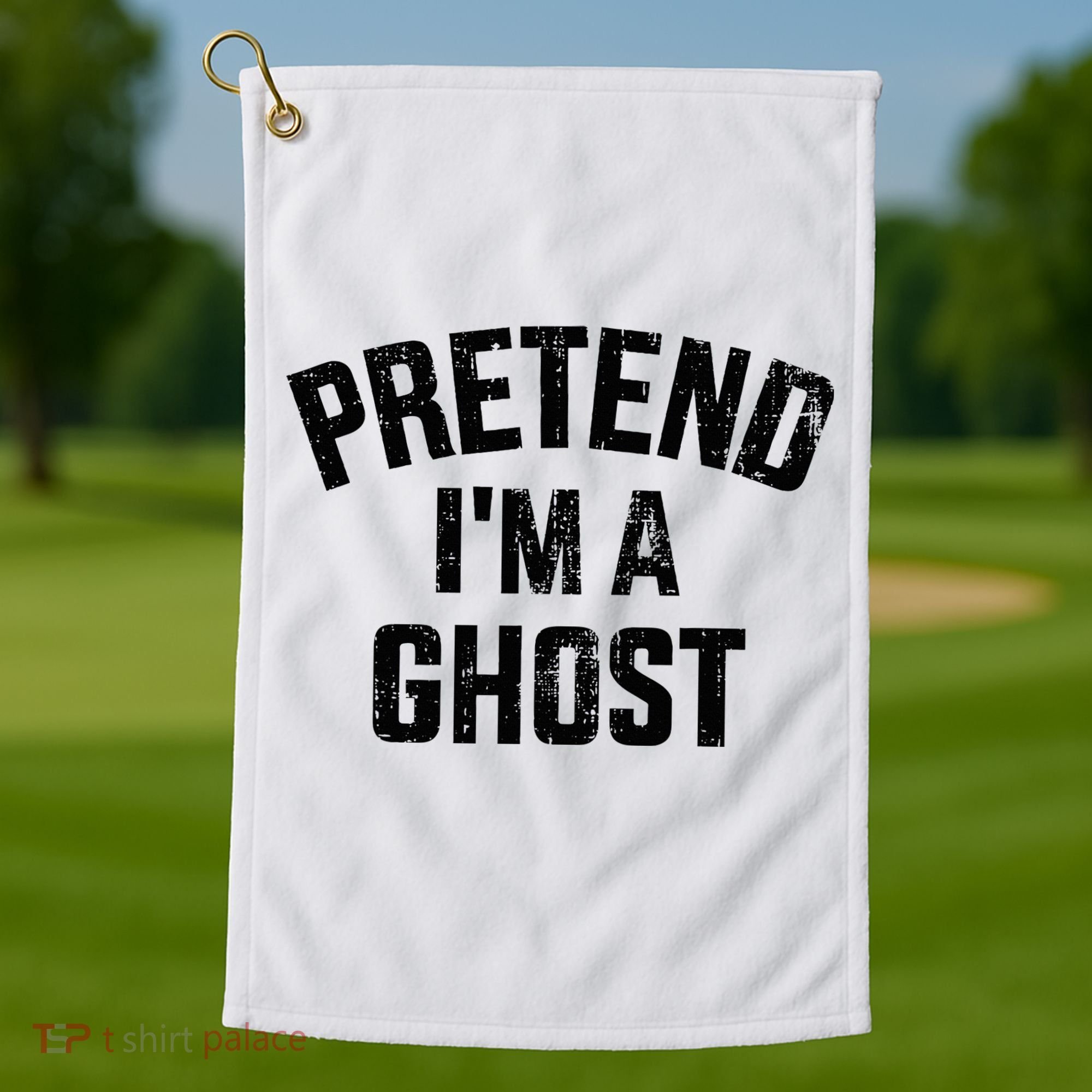 Pretend IM A Ghost Funny Lazy Easy Diy Halloween Costume Golf Towel