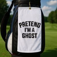 Pretend IM A Ghost Funny Lazy Easy Diy Halloween Costume Golf Towel thumb 2
