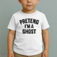 Pretend IM A Ghost Funny Lazy Easy Diy Halloween Costume Toddler T-Shirt thumb 2