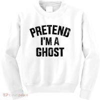 Pretend IM A Ghost Funny Lazy Easy Diy Halloween Costume Kids Sweatshirt thumb 0