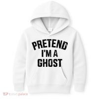 Pretend IM A Ghost Funny Lazy Easy Diy Halloween Costume Kids Hoodie thumb 0