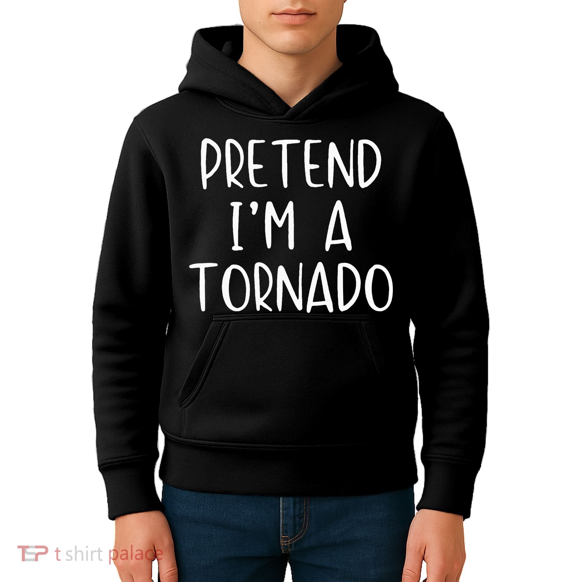 Pretend IM A Tornado Costume Halloween Simple Funny Weather Kids Hoodie