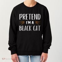 Pretend I'm A Black Cat Costume Party Funny Halloween Cat  Women's Sweatshirt thumb 0