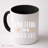 Pretend I'm A Black Cat Costume Party Funny Halloween Cat  Coffee Mug thumb 0