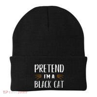 Pretend I'm A Black Cat Costume Party Funny Halloween Cat  Beanie thumb 0