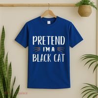 Pretend I'm A Black Cat Costume Party Funny Halloween Cat  T-Shirt thumb 2