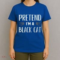 Pretend I'm A Black Cat Costume Party Funny Halloween Cat  T-Shirt thumb 4