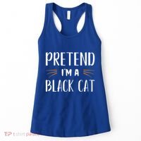 Pretend I'm A Black Cat Costume Party Funny Halloween Cat  Women's Tank Top thumb 0
