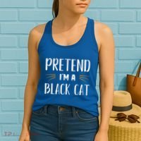 Pretend I'm A Black Cat Costume Party Funny Halloween Cat  Women's Tank Top thumb 2
