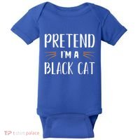 Pretend I'm A Black Cat Costume Party Funny Halloween Cat  Baby Bodysuit thumb 0