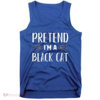 Pretend I'm A Black Cat Costume Party Funny Halloween Cat  Tank Top thumb 0