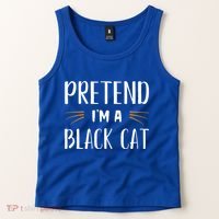 Pretend I'm A Black Cat Costume Party Funny Halloween Cat  Tank Top thumb 2