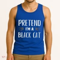 Pretend I'm A Black Cat Costume Party Funny Halloween Cat  Tank Top thumb 3