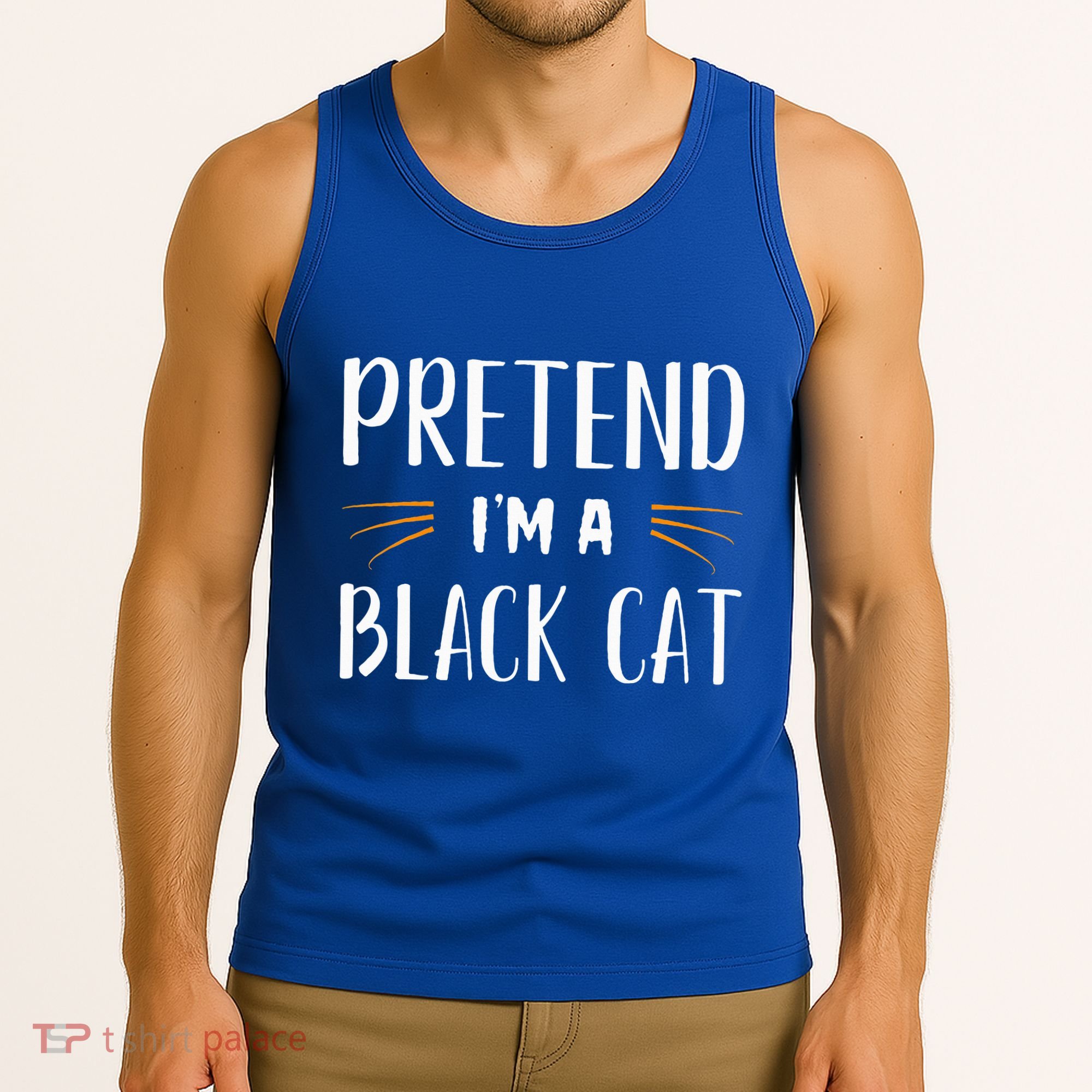 Pretend I'm A Black Cat Costume Party Funny Halloween Cat  Tank Top