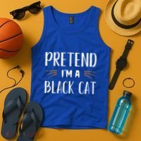 Pretend I'm A Black Cat Costume Party Funny Halloween Cat  Tank Top thumb 4