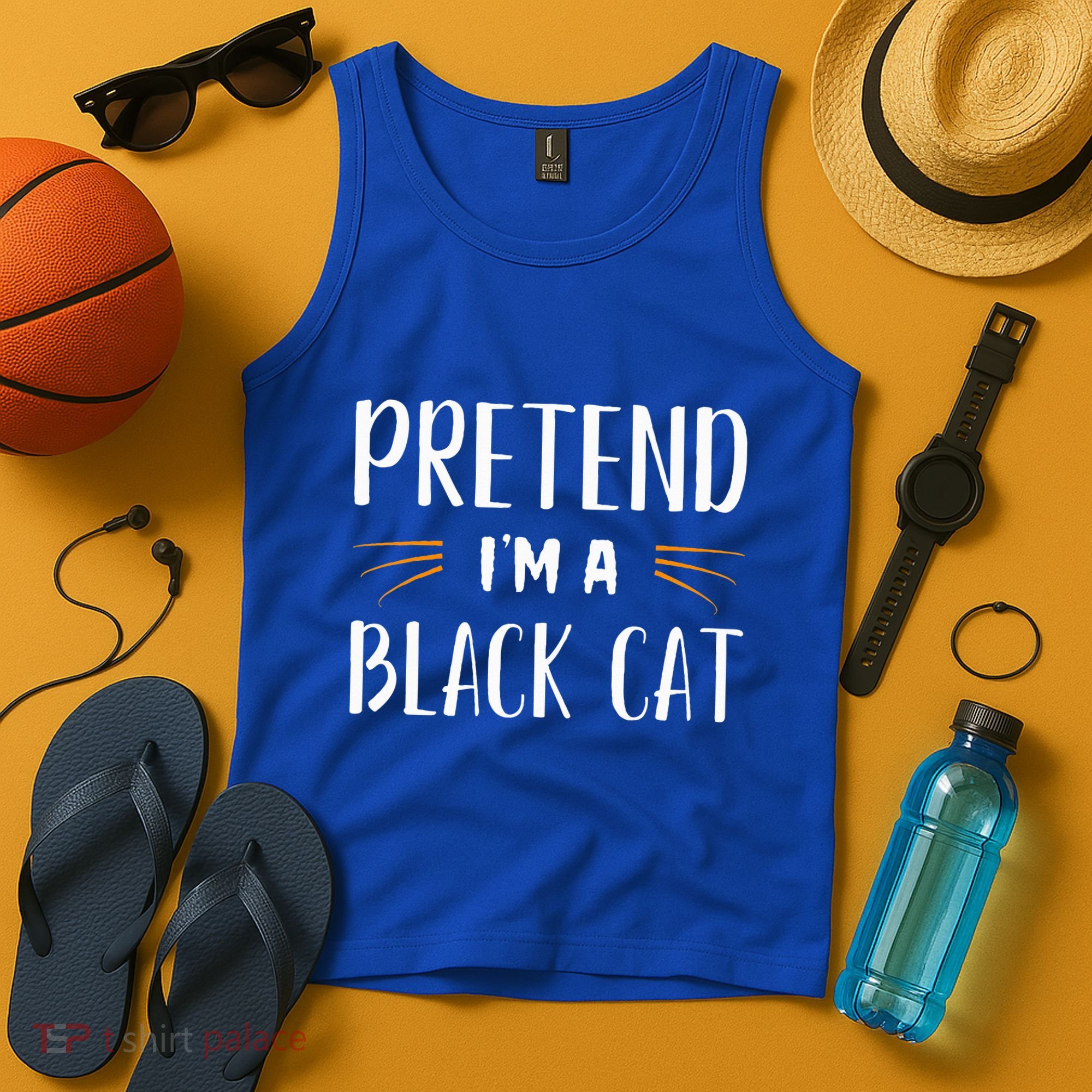 Pretend I'm A Black Cat Costume Party Funny Halloween Cat  Tank Top