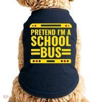 Pretend Im A School Bus Funny Lazy Halloween Costume Doggie Tank thumb 0
